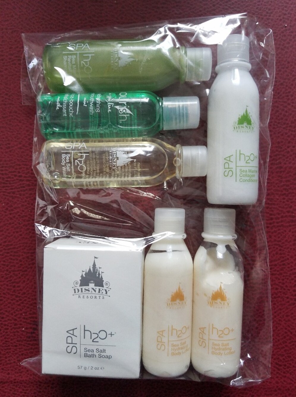 Disney H2O+ Travel Set Sea Salt Shampoo Condition Body Wash Lotion 1.25 Fl Oz